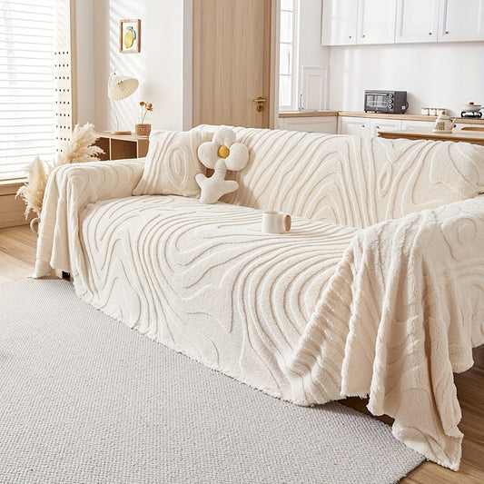 Christmas Couch Cover 1pc Cream Colored Thick Plush Sofa Towel