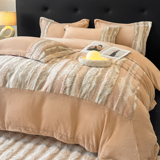 u002FWinter New 260g Thickened Matte Tuscany Fur Velvet Light-Luxurious Four-Piece Set