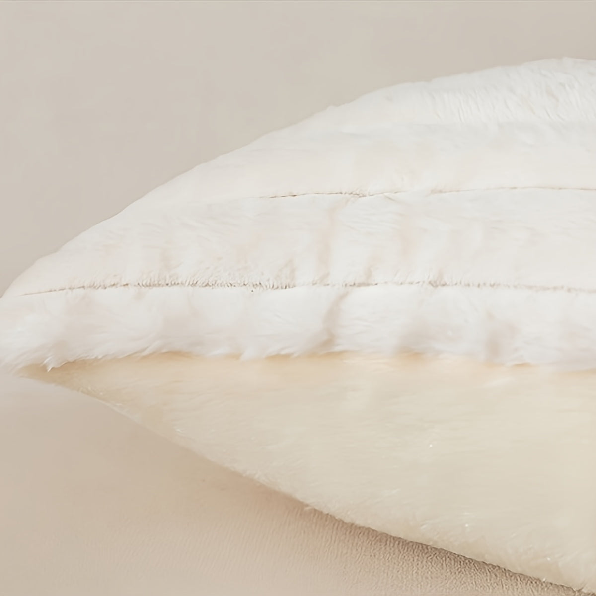 2pcs set, artificial fur plush decorative pillowcase, Wabi-Sabi style pillowcase for bed, bolster cover