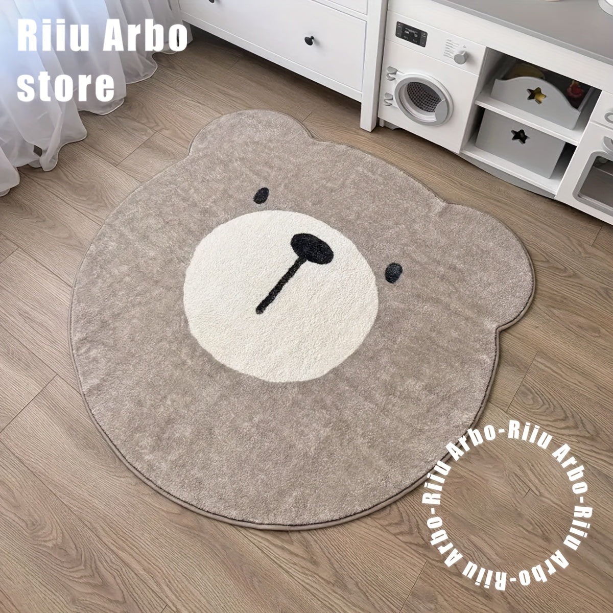1 Cute Bear-Shaped Plush Mat - Soft, Comfortable & Durble Polyester Mat for Living Room or Bedroom