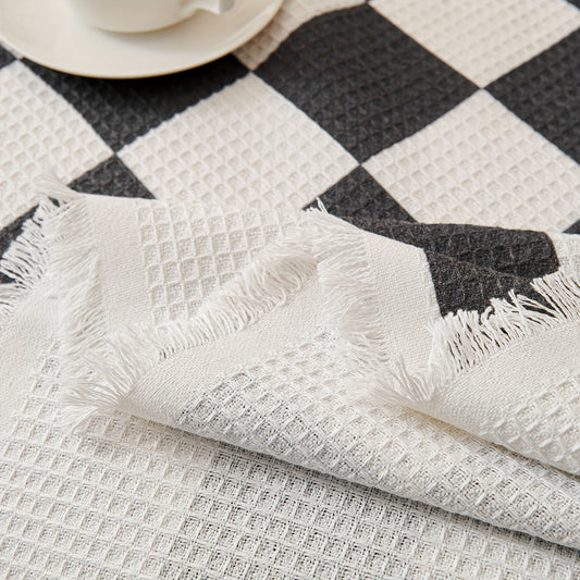 Pet-Friendly Sofa Cover Pet-Friendly Black & White Checkered Sofa Cover - Luxurious European Style