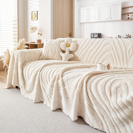 Christmas Couch Cover 1pc Cream Colored Thick Plush Sofa Towel