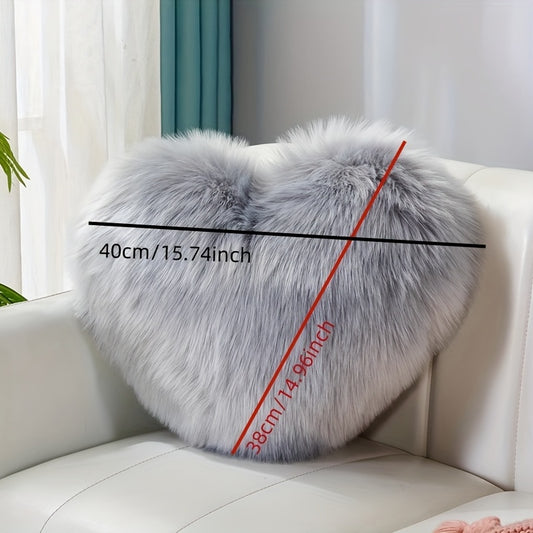 Nordic imitation Fleece plush heart pillow heart pillow sofa cushion cushion living room sofa bedroom decoration pillow birthday gift