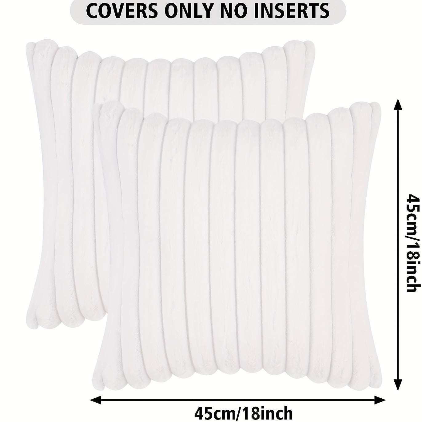 2pcs set, artificial fur plush decorative pillowcase, Wabi-Sabi style pillowcase for bed, bolster cover